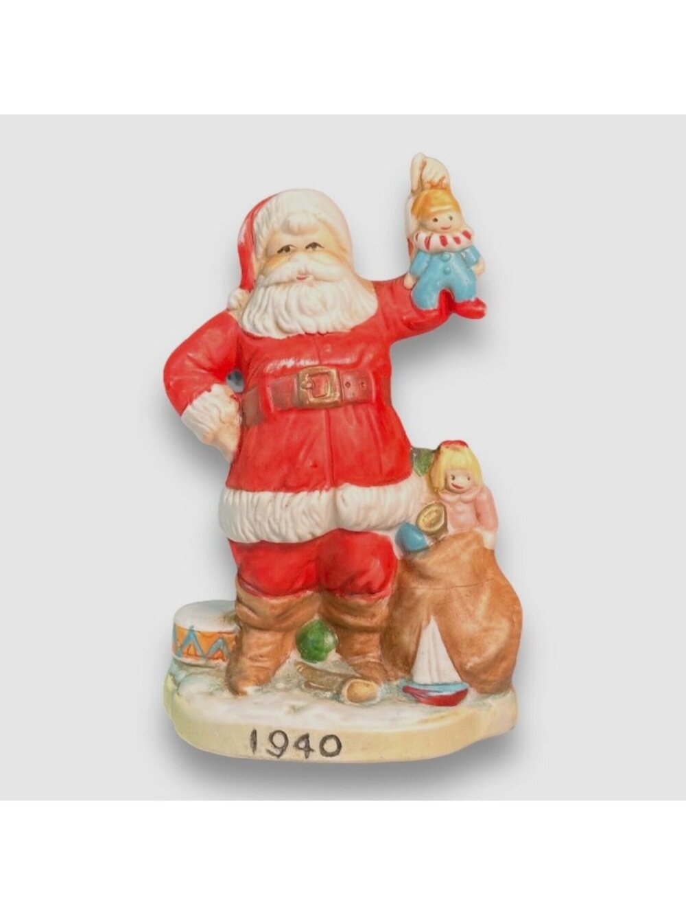 Vintage 1991 RSVP Santa Claus Figurine With Toys & "1940" Base Made In Taiwan